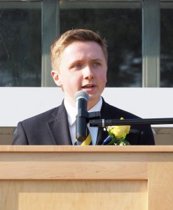 Cody Mills delivers the valedictory speech.