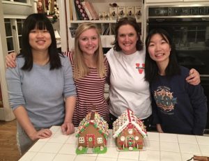 International students with their host family