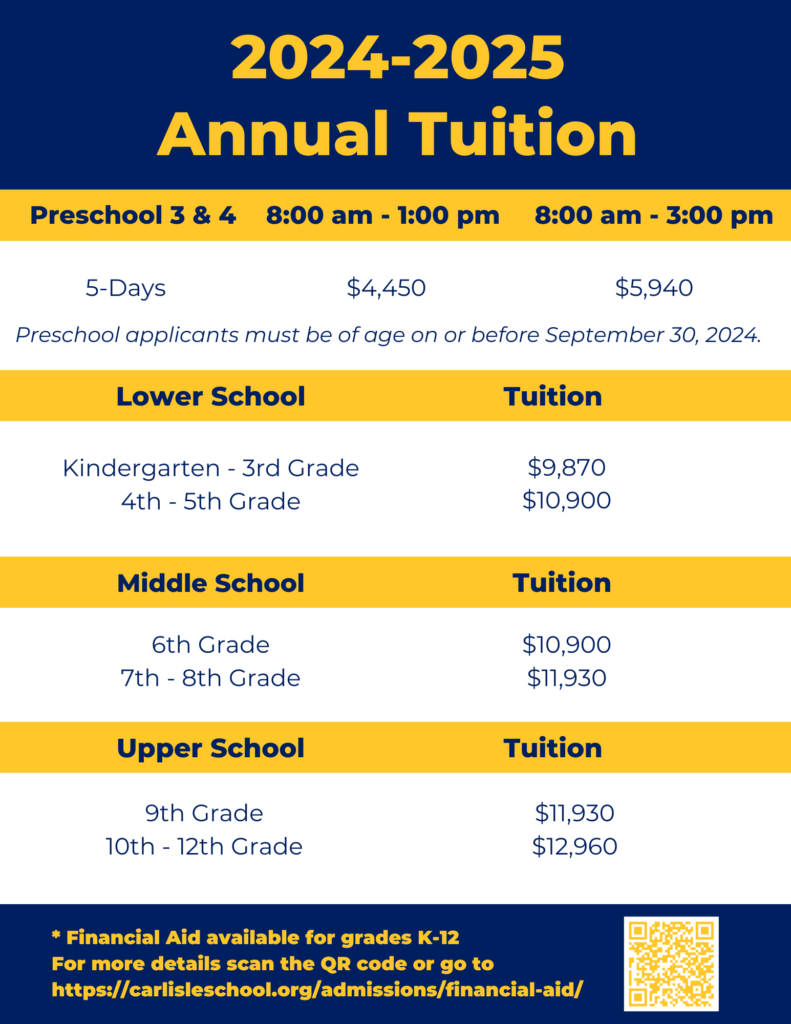 2024-2025 Tuition Scale