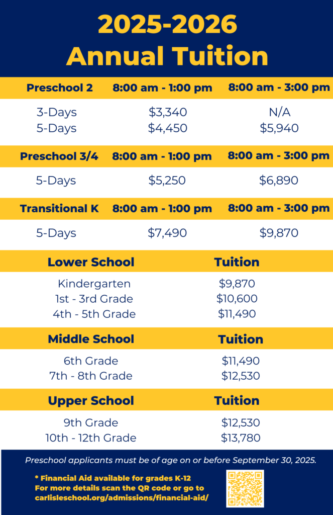 2025-2026 Annual Tuition Scale